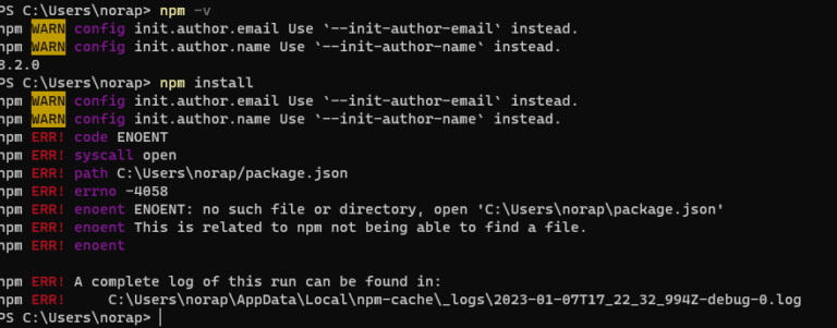 npm warm config init.author.email Use –init-author-email instead – Solución